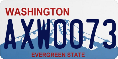 WA license plate AXW0073