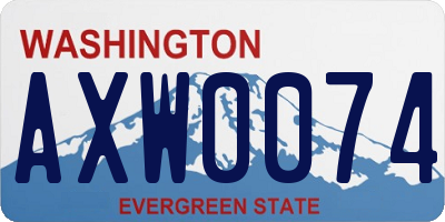 WA license plate AXW0074