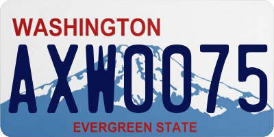 WA license plate AXW0075