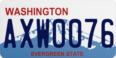 WA license plate AXW0076