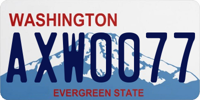 WA license plate AXW0077