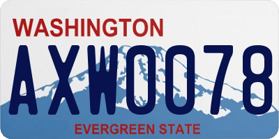 WA license plate AXW0078