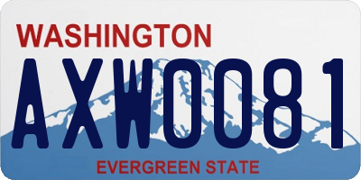 WA license plate AXW0081