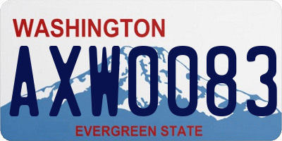 WA license plate AXW0083
