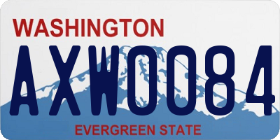 WA license plate AXW0084