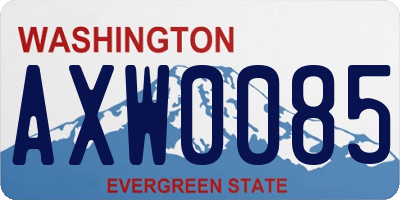 WA license plate AXW0085
