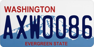 WA license plate AXW0086