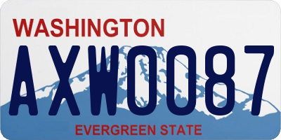 WA license plate AXW0087