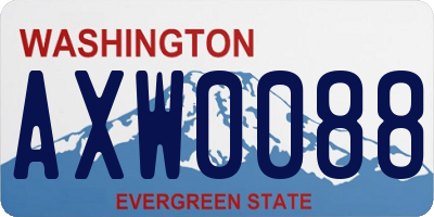 WA license plate AXW0088