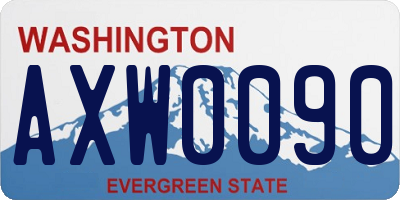 WA license plate AXW0090
