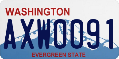 WA license plate AXW0091