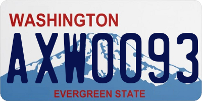 WA license plate AXW0093