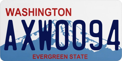 WA license plate AXW0094