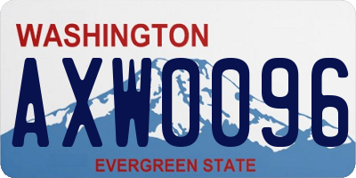 WA license plate AXW0096