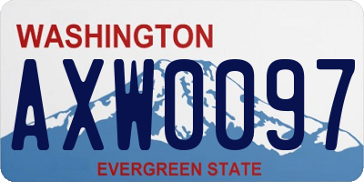 WA license plate AXW0097