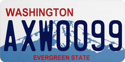 WA license plate AXW0099