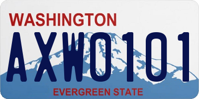 WA license plate AXW0101
