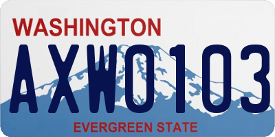 WA license plate AXW0103