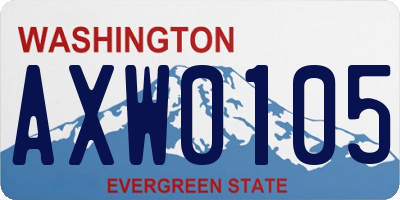 WA license plate AXW0105