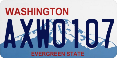WA license plate AXW0107