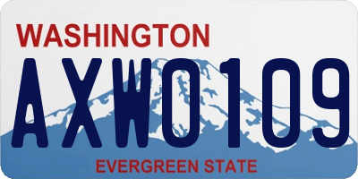 WA license plate AXW0109
