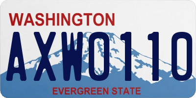 WA license plate AXW0110