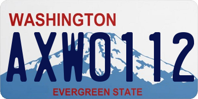 WA license plate AXW0112