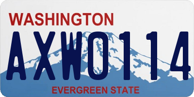 WA license plate AXW0114