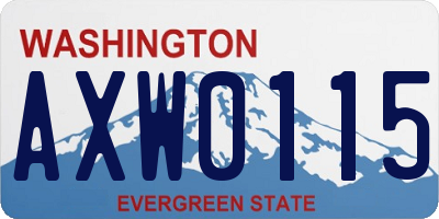 WA license plate AXW0115