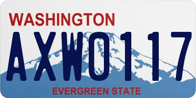WA license plate AXW0117