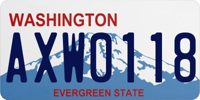 WA license plate AXW0118