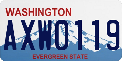 WA license plate AXW0119