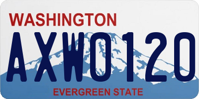WA license plate AXW0120