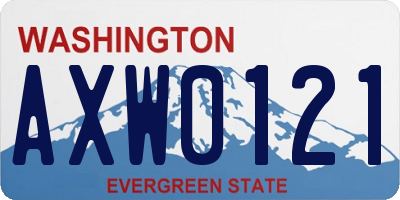 WA license plate AXW0121