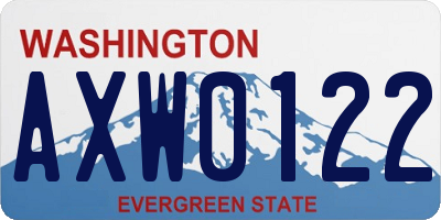 WA license plate AXW0122