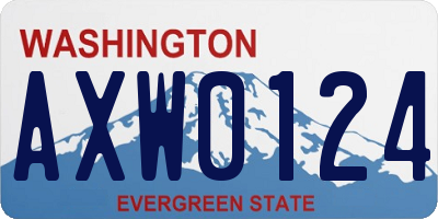 WA license plate AXW0124