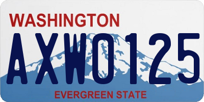 WA license plate AXW0125