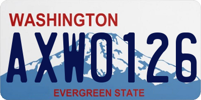 WA license plate AXW0126