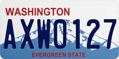 WA license plate AXW0127