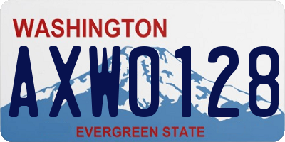 WA license plate AXW0128