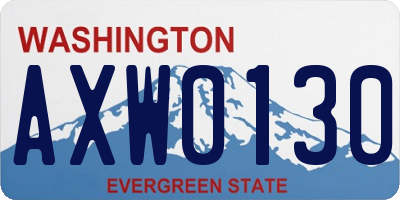 WA license plate AXW0130