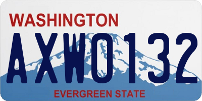 WA license plate AXW0132