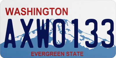 WA license plate AXW0133