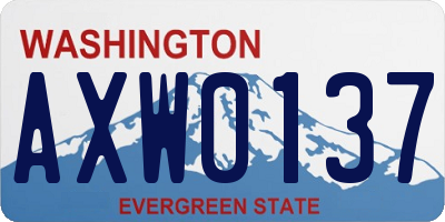 WA license plate AXW0137