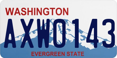 WA license plate AXW0143