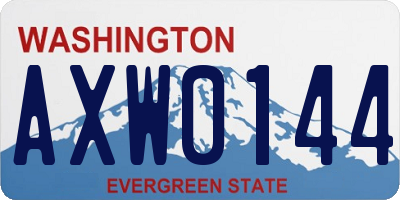 WA license plate AXW0144
