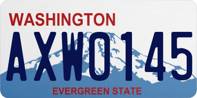 WA license plate AXW0145
