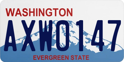WA license plate AXW0147