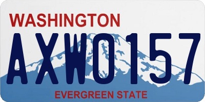WA license plate AXW0157