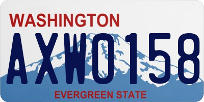 WA license plate AXW0158